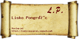 Lisko Pongrác névjegykártya